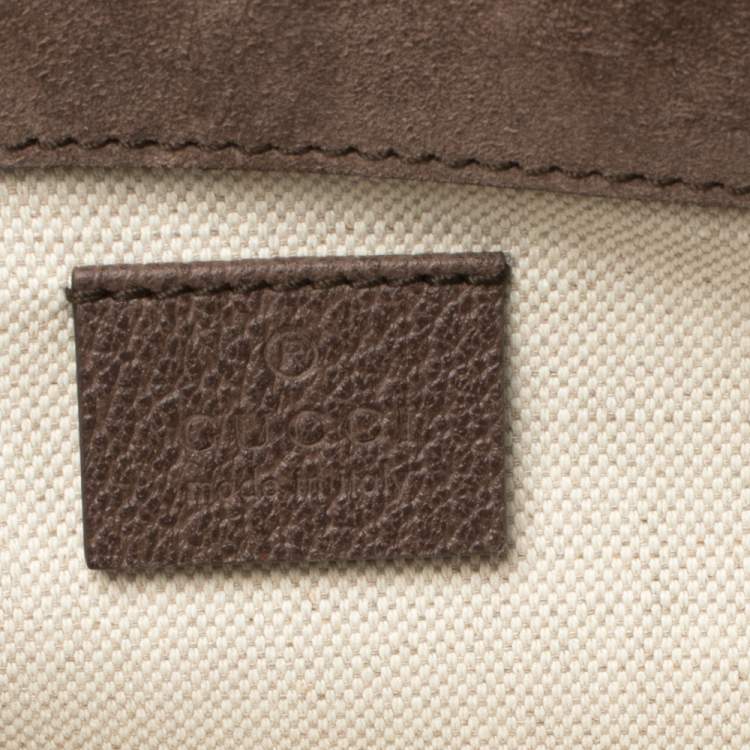 Pre Owned Gucci Brown Suede and Leather Web Neo Crossbody Bag