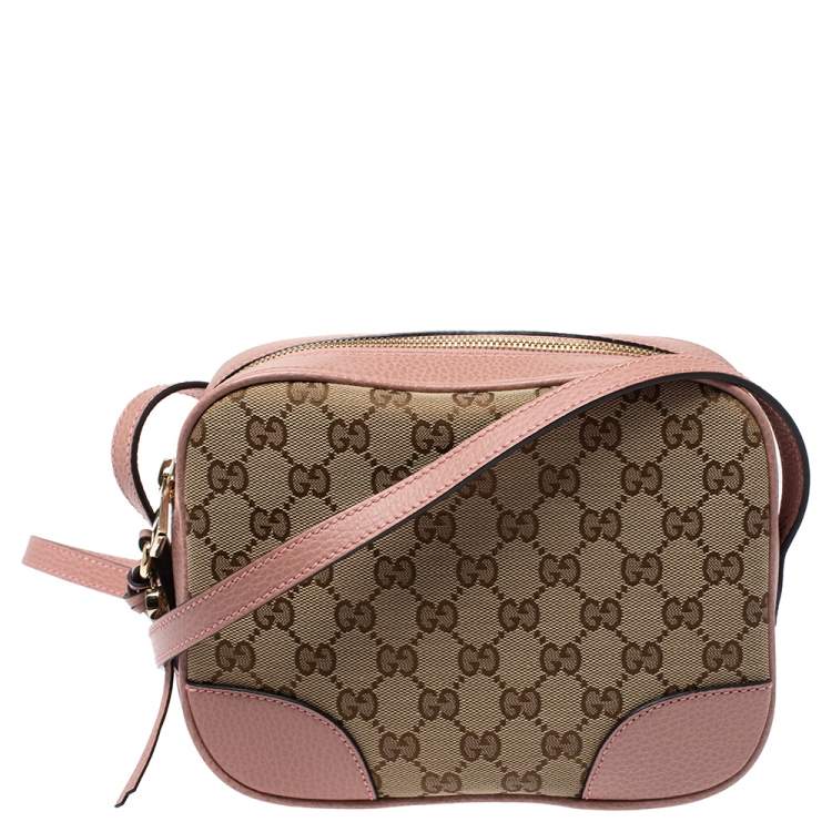 Gucci Pink/Beige GG Canvas and Leather Bree Crossbody Bag Gucci | TLC