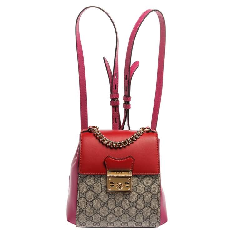 Gucci Red GG Supreme Coated Canvas Padlock Medium Shoulder Bag - Yoogi's  Closet