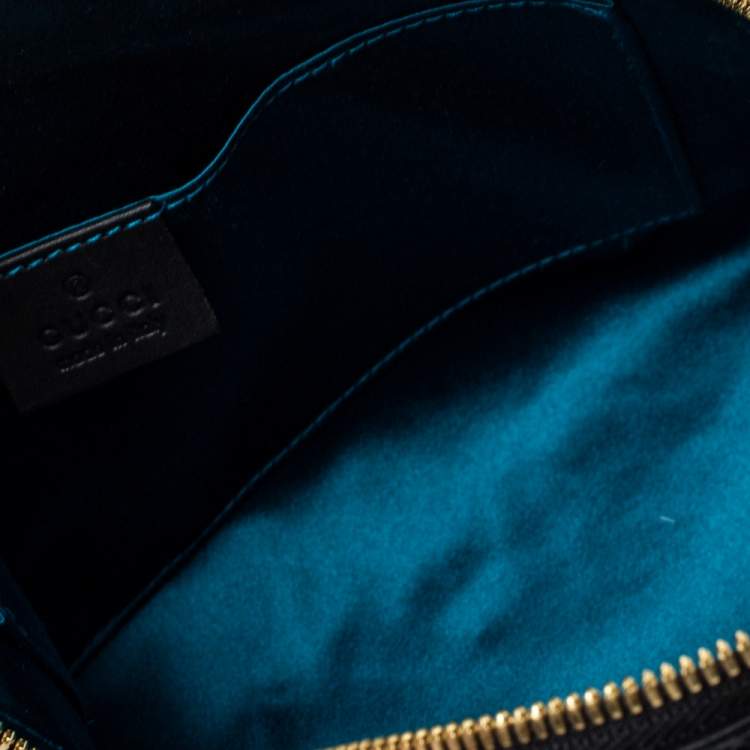 Pre Owned Gucci Black Suede and Patent Leather Ophidia Crossbody Bag
