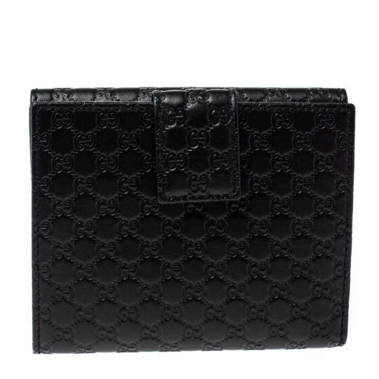 Gucci Black Microguccissima Leather French Flap Wallet Gucci | The ...