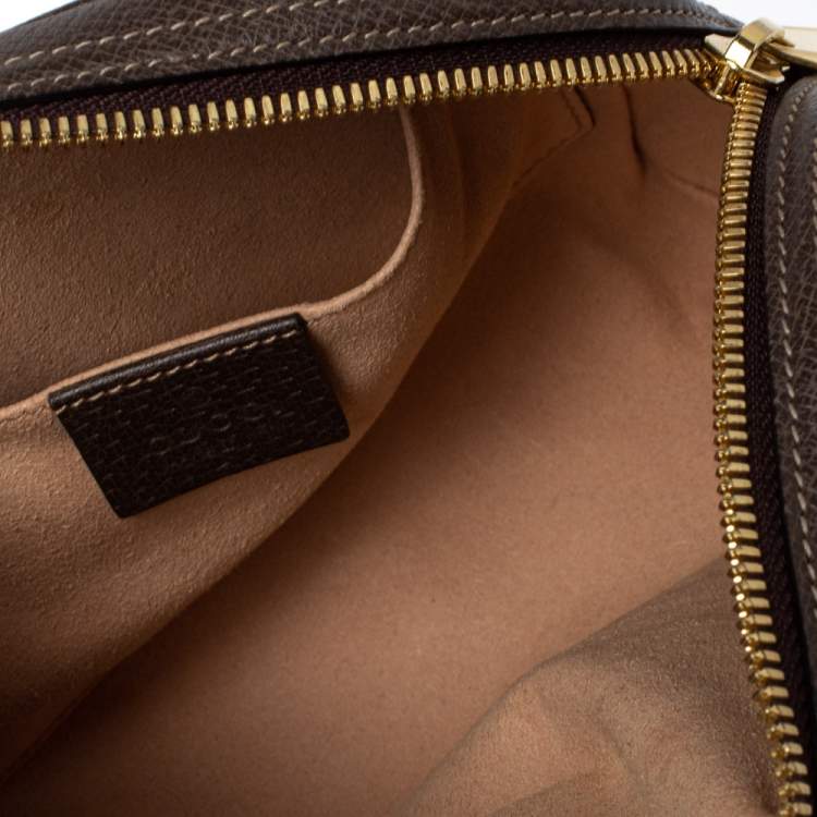 Pre Owned Gucci Beige/Ebony GG Supreme Coated Canvas and Leather Ophidia Belt Bag