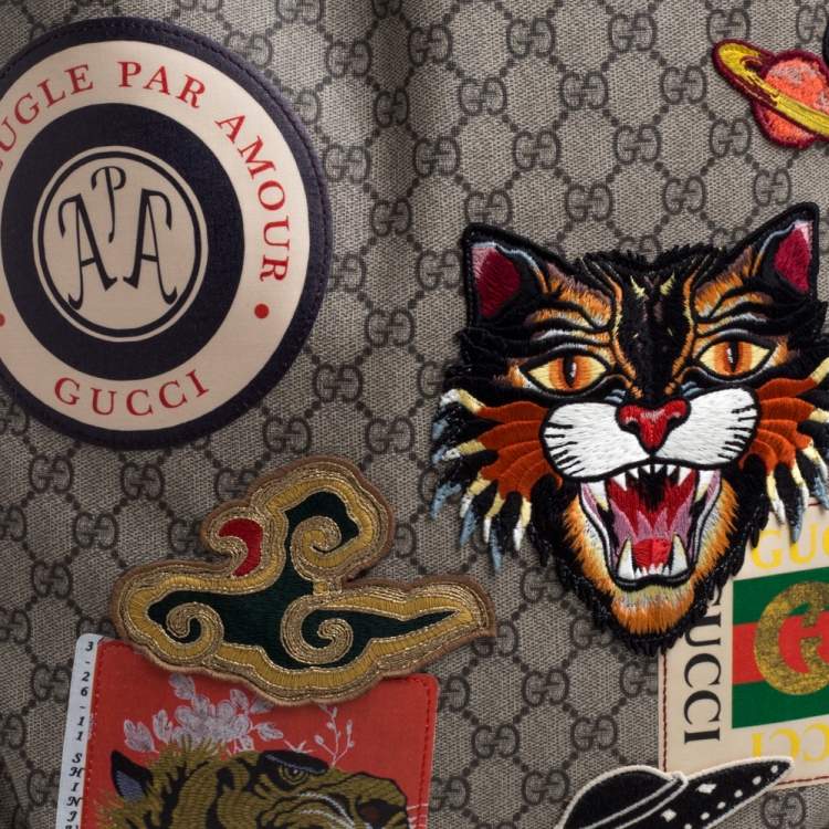 مملوكة مسبقًا Gucci Beige GG Supreme Canvas Courrier Soft Drawstring Backpack