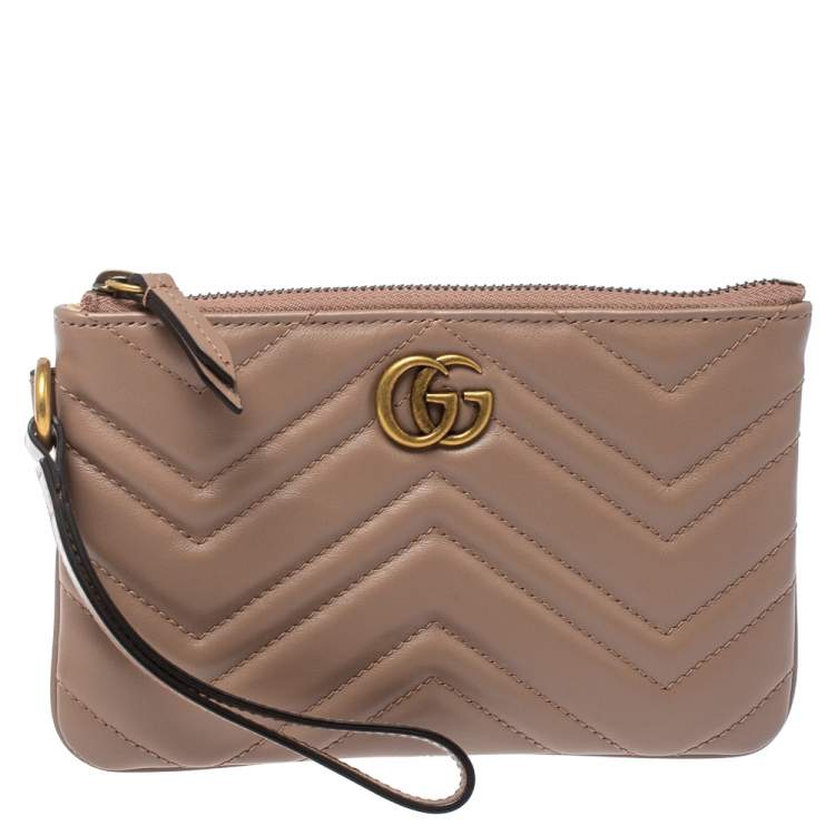 Gucci Pink Leather GG Marmont Wrist Wallet Gucci | The Luxury Closet