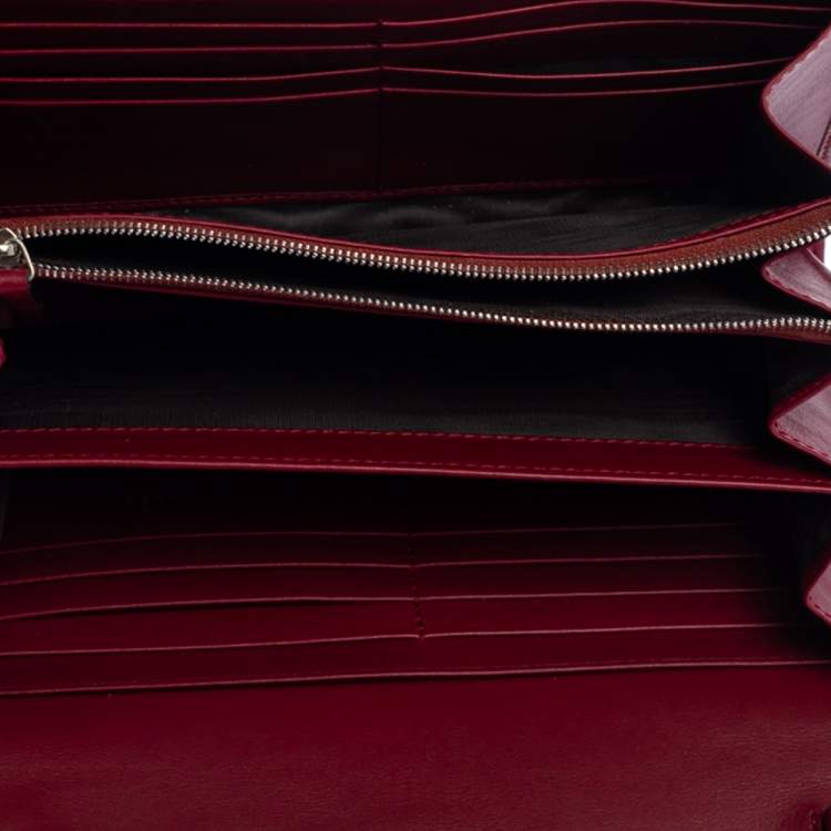 Pre Owned Gucci Red GG Velvet Mini Dionysus Wallet On Chain