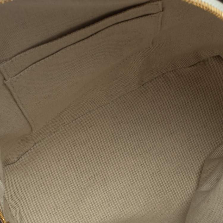 Pre Owned Gucci White GG Supreme Canvas and Leather Small Ophidia Flora Backpack