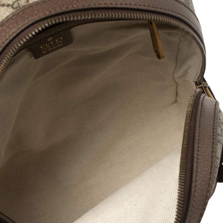 Pre Owned Gucci Brown Coated Canvas And Leather "Three little Pigs" Ophidia Backpack