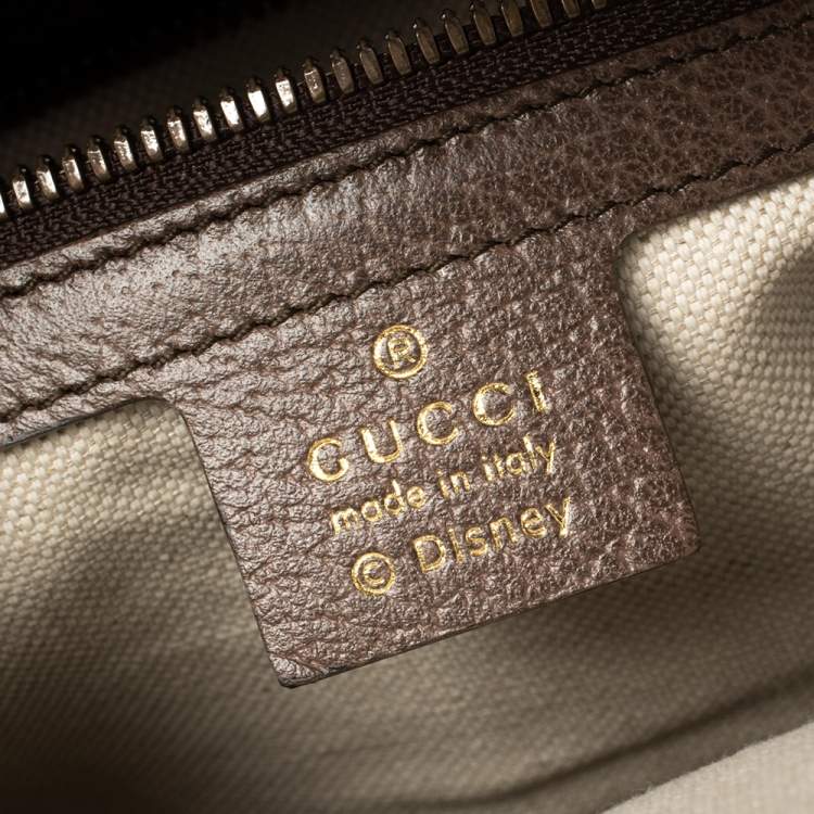 Pre Owned Gucci Brown Coated Canvas And Leather "Three little Pigs" Ophidia Backpack