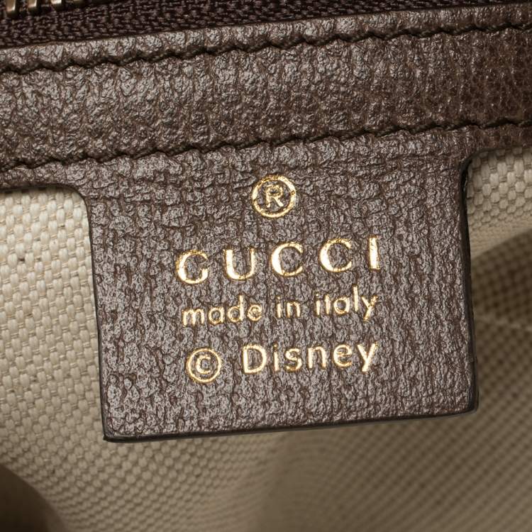 Pre Owned Gucci Brown Coated Canvas And Leather "Three little Pigs" Ophidia Backpack