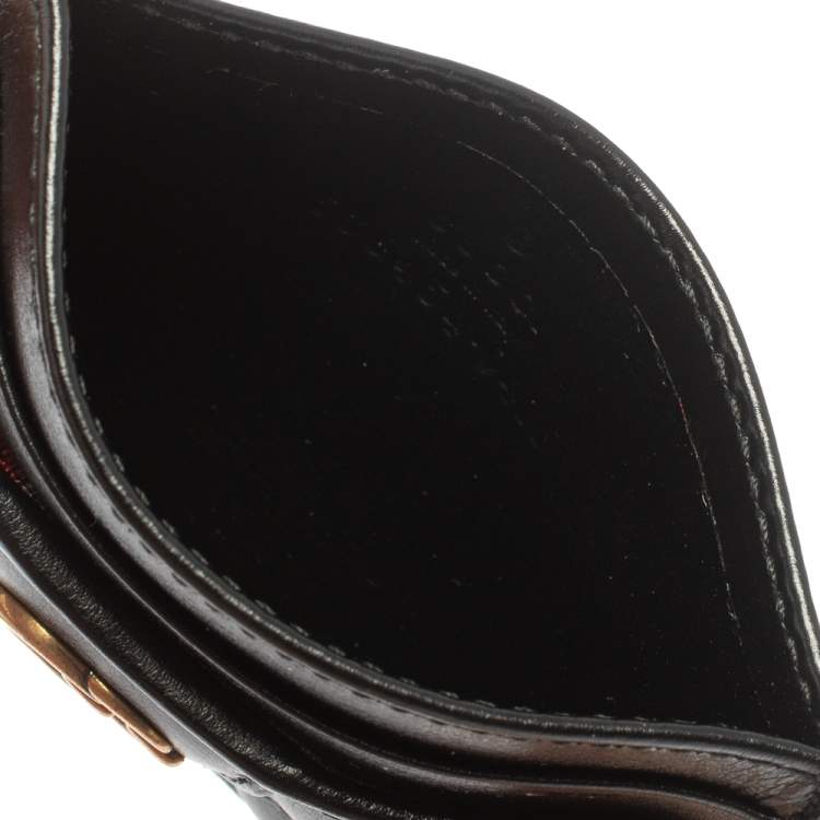 Pre Owned Gucci Black Quilted Leather GG Marmont Card Holder