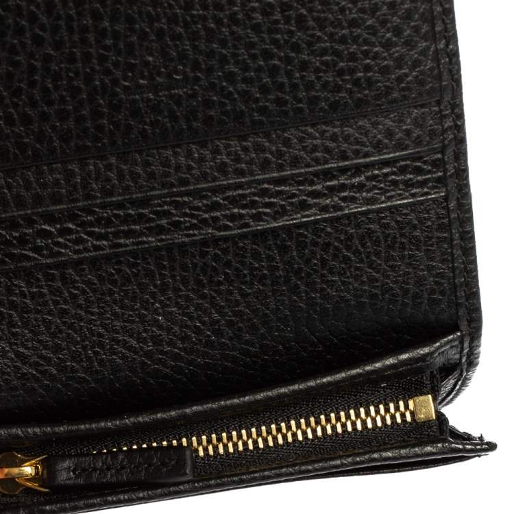 Pre Owned Gucci Black Leather GG Marmont Card Case