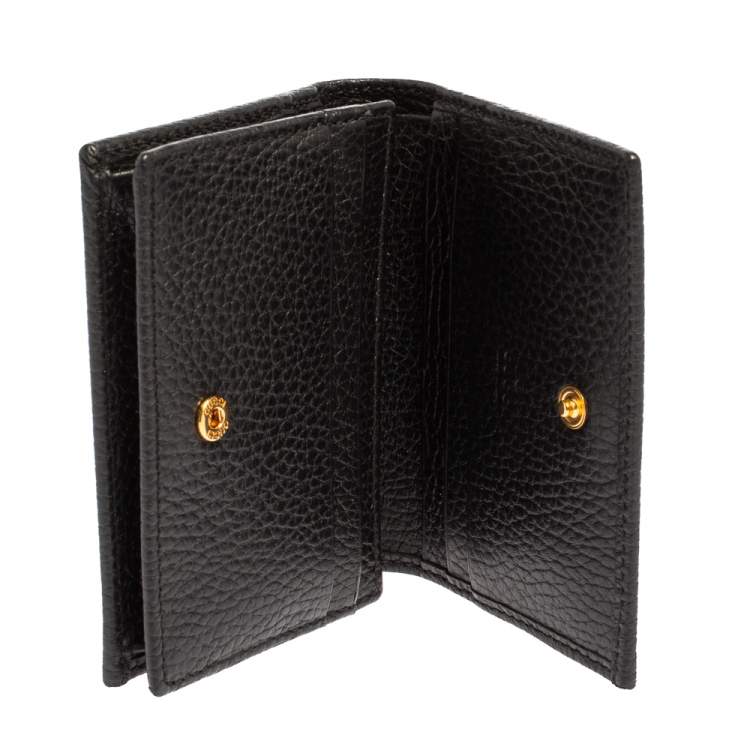Pre Owned Gucci Black Leather GG Marmont Card Case