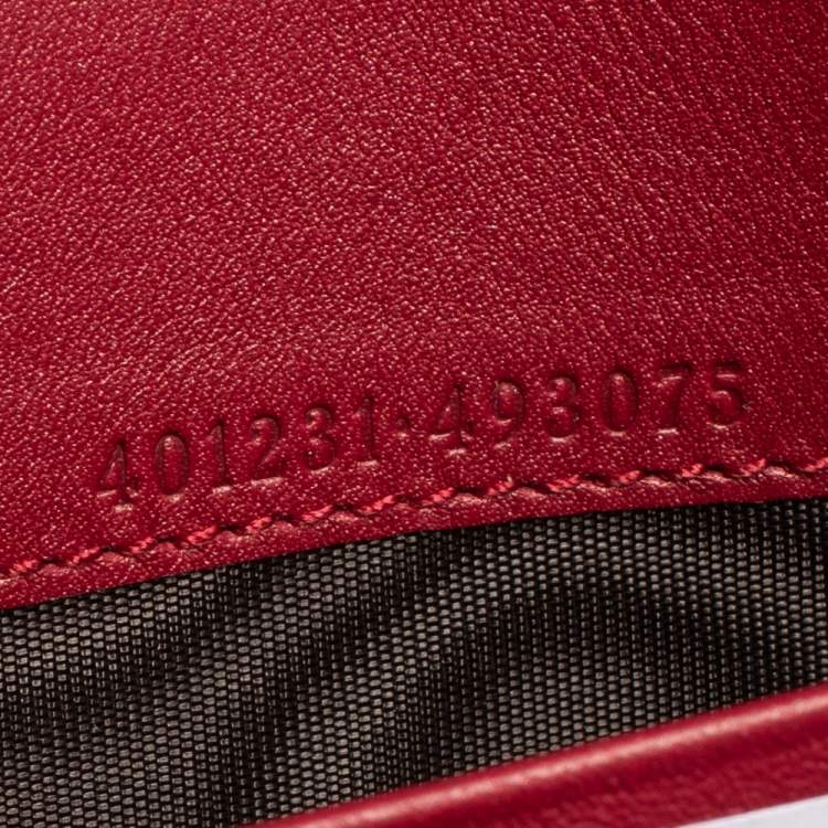 Pre Owned Gucci Red GG Velvet Mini Dionysus Wallet On Chain