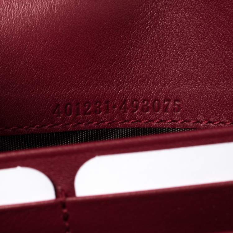 Pre Owned Gucci Red GG Velvet Mini Dionysus Wallet On Chain