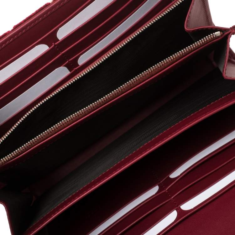 Pre Owned Gucci Red GG Velvet Mini Dionysus Wallet On Chain