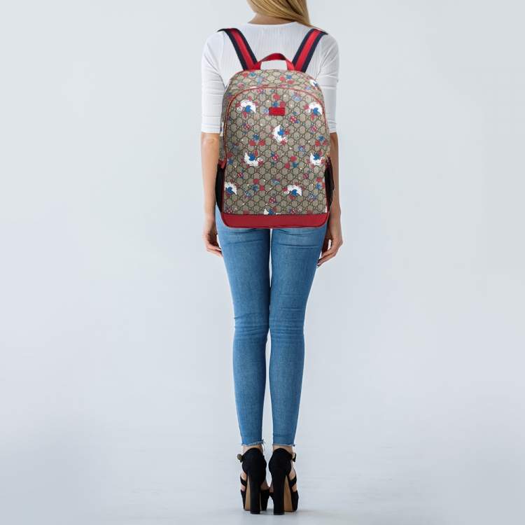 Gucci, Bags, Gg Supreme Monogram Ladybug Backpack Diaper Bag Red