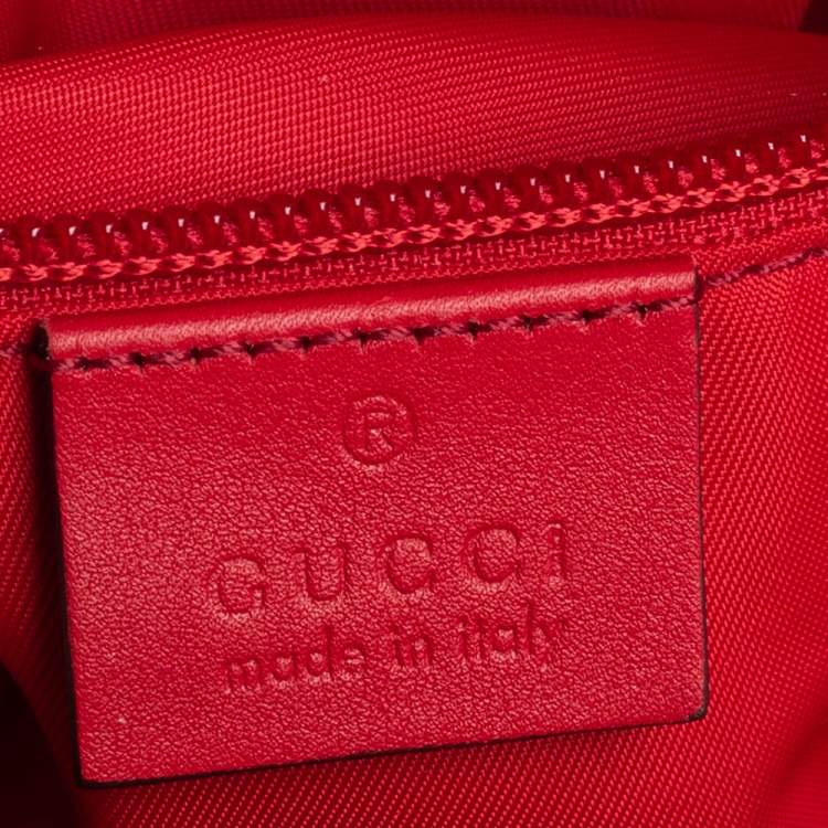 Pre Owned Gucci Red/Beige Canvas and Leather Duck Motif Diaper Backpack