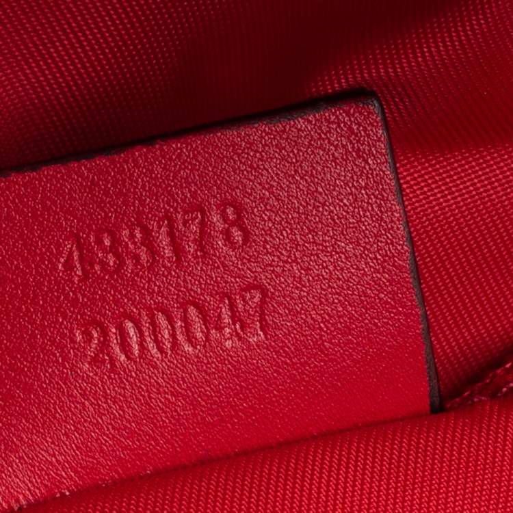 Pre Owned Gucci Red/Beige Canvas and Leather Duck Motif Diaper Backpack