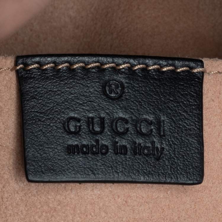 Pre Owned Gucci Black Quilted Leather GG Marmont Backpack