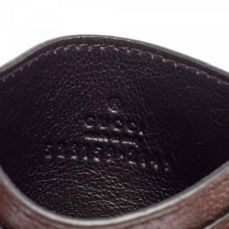 Pre Owned Gucci Beige/Ebony GG Supreme Coated Canvas and Leather Ophidia GG Card Holder