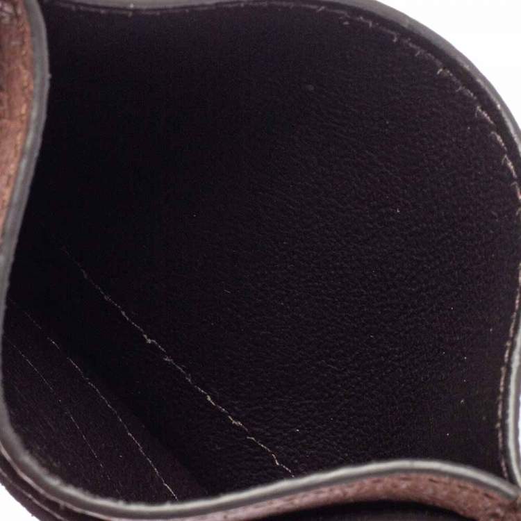 Pre Owned Gucci Beige/Ebony GG Supreme Coated Canvas and Leather Ophidia GG Card Holder