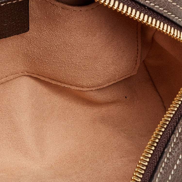 Pre Owned Gucci Beige Coated Canvas And Leather Ophidia Belt Bag