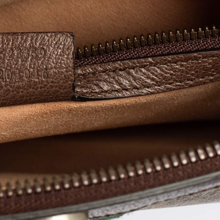 Pre Owned Gucci Beige/Brown GG Supreme Canvas and Leather Ophidia Pouch