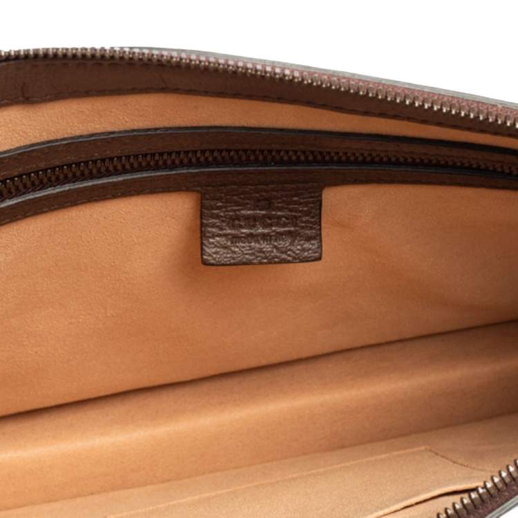 Pre Owned Gucci Beige/Brown GG Supreme Canvas and Leather Ophidia Pouch