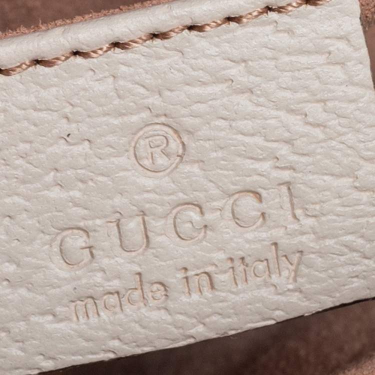 Pre Owned Gucci White Leather Small Ophidia Shoulder Bag
