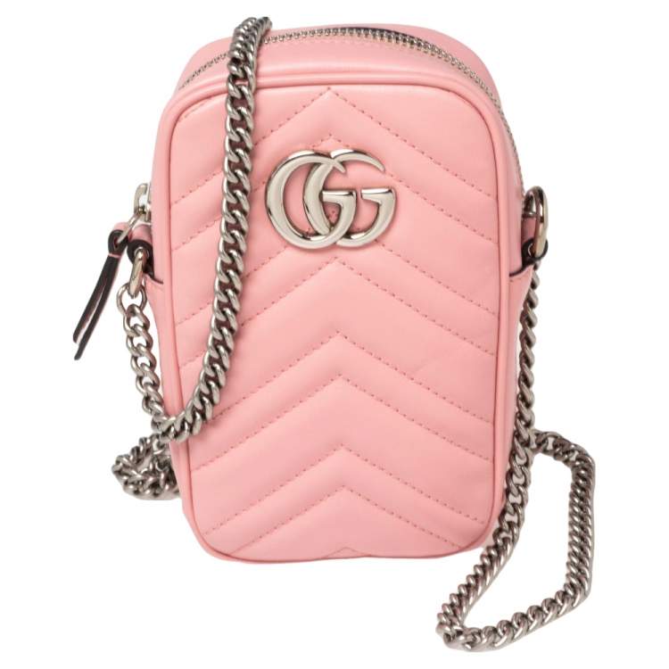 Gucci Pink Matelassé Leather Mini GG Marmont Crossbody Bag Gucci | TLC