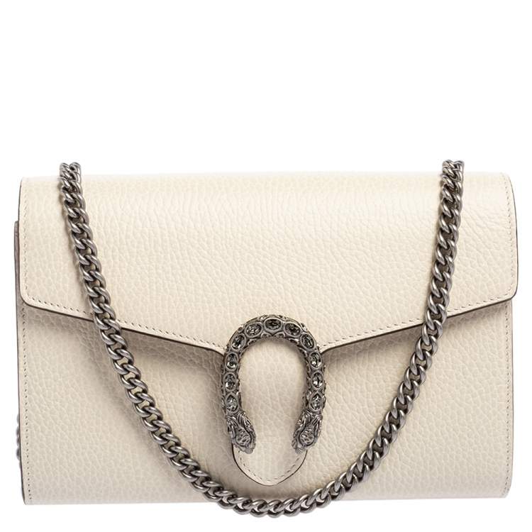 White Leather Dionysus Super Mini Bag