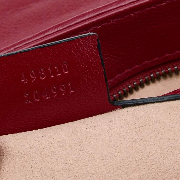 Pre Owned Gucci Black/Burgundy Quilted Leather GG Marmont Top Handle Bag