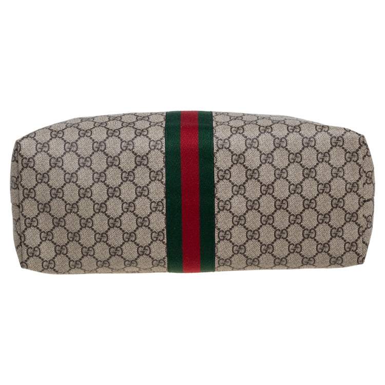 Pre Owned Gucci Beige/Ebony GG Supreme Canvas Medium Ophidia Tote