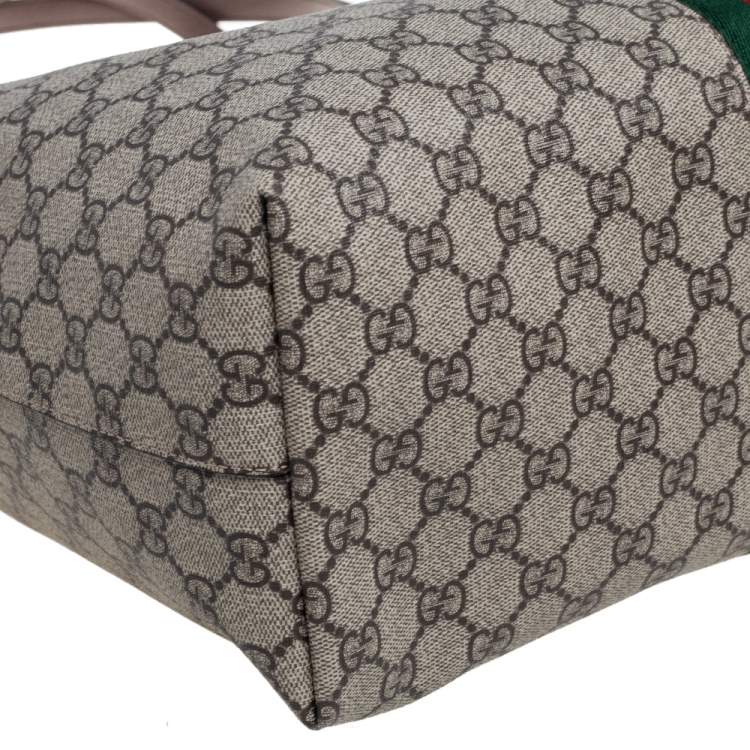 Pre Owned Gucci Beige/Ebony GG Supreme Canvas Medium Ophidia Tote