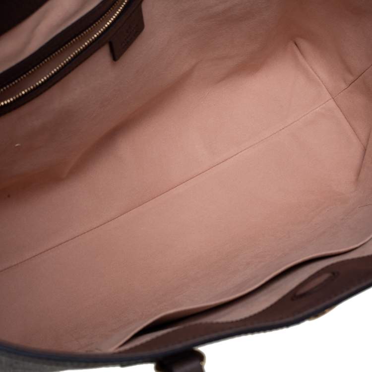 Pre Owned Gucci Beige/Ebony GG Supreme Canvas Medium Ophidia Tote
