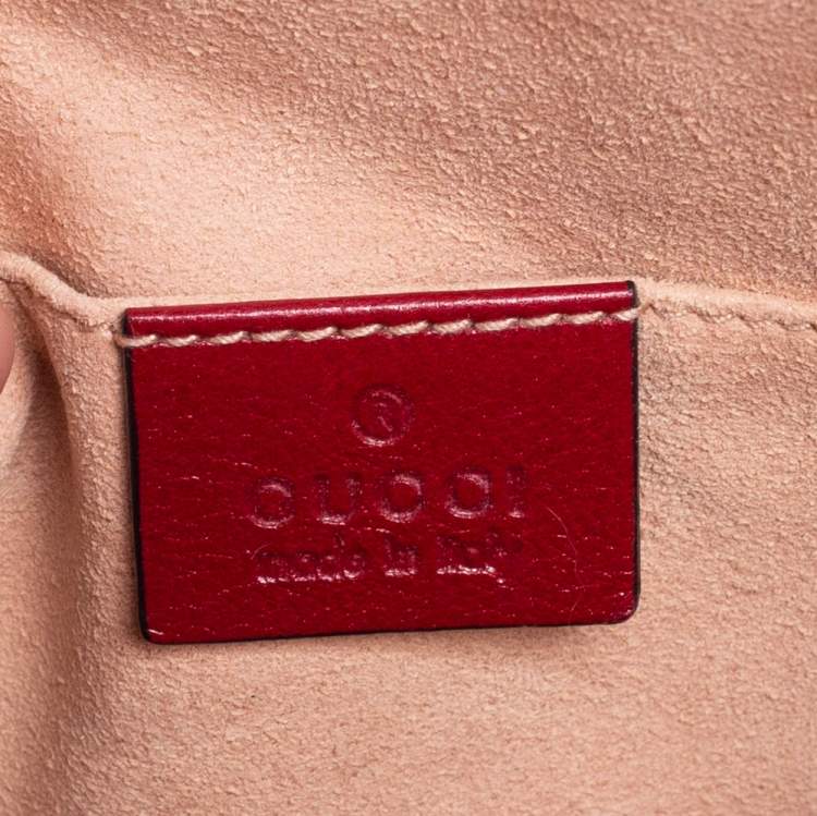 Pre Owned Gucci Navy Blue/Red Suede and Leather Small Ophidia Shoulder Bag