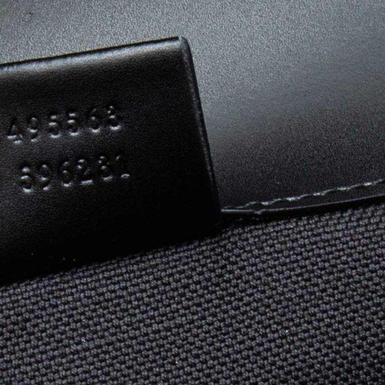 Pre Owned Gucci Black/Grey GG Supreme And Leather Tiger Backpack