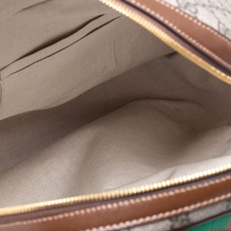 Pre Owned Gucci Beige/Ebony GG Supreme Canvas and Leather Not Fake Backpack