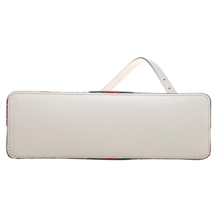 Pre Owned Gucci Beige/White GG Supreme Flora Canvas And Leather Small Ophidia Shoulder Bag