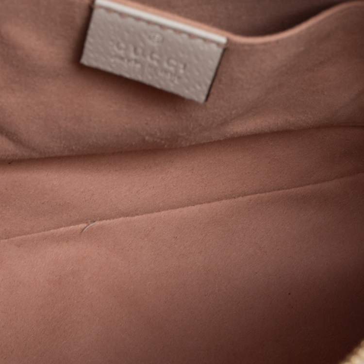 Pre Owned Gucci Beige/White GG Supreme Flora Canvas And Leather Small Ophidia Shoulder Bag