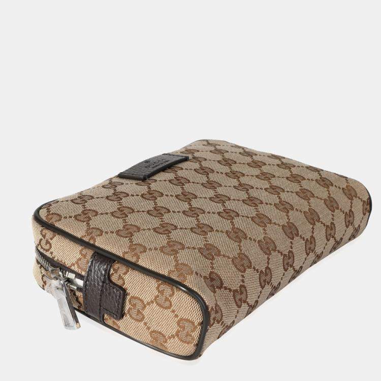 Pre Owned Gucci Brown/Beige GG Canvas Belt Bag