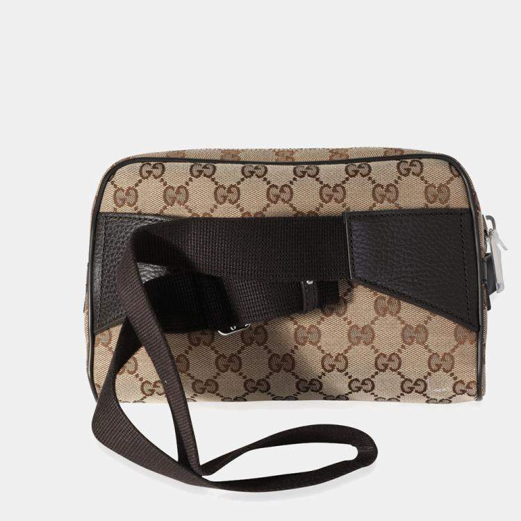 Pre Owned Gucci Brown/Beige GG Canvas Belt Bag