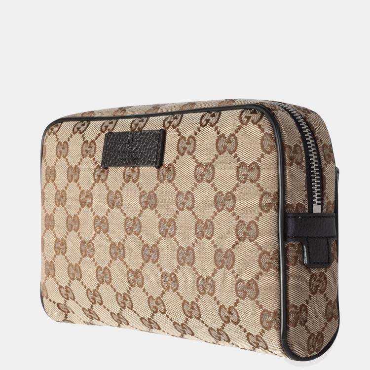 Pre Owned Gucci Brown/Beige GG Canvas Belt Bag