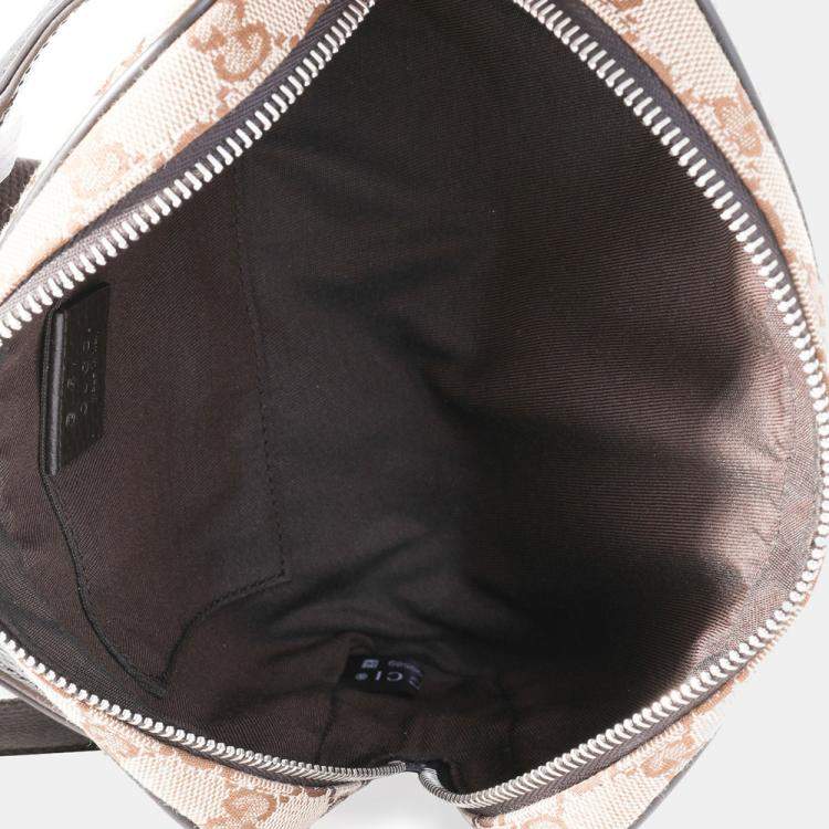Pre Owned Gucci Brown/Beige GG Canvas Belt Bag