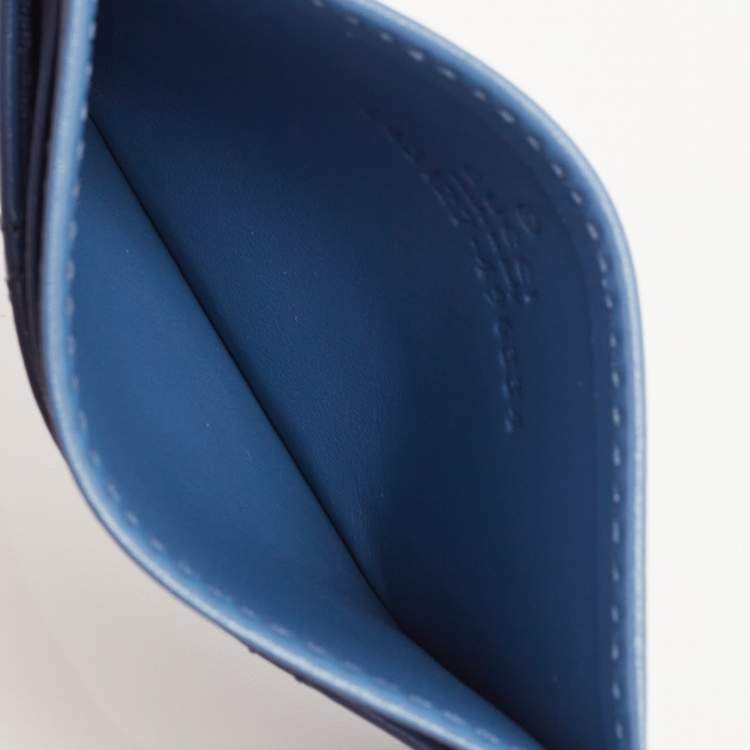 Pre Owned Gucci Blue Quilted Leather GG Marmont Card Holder
