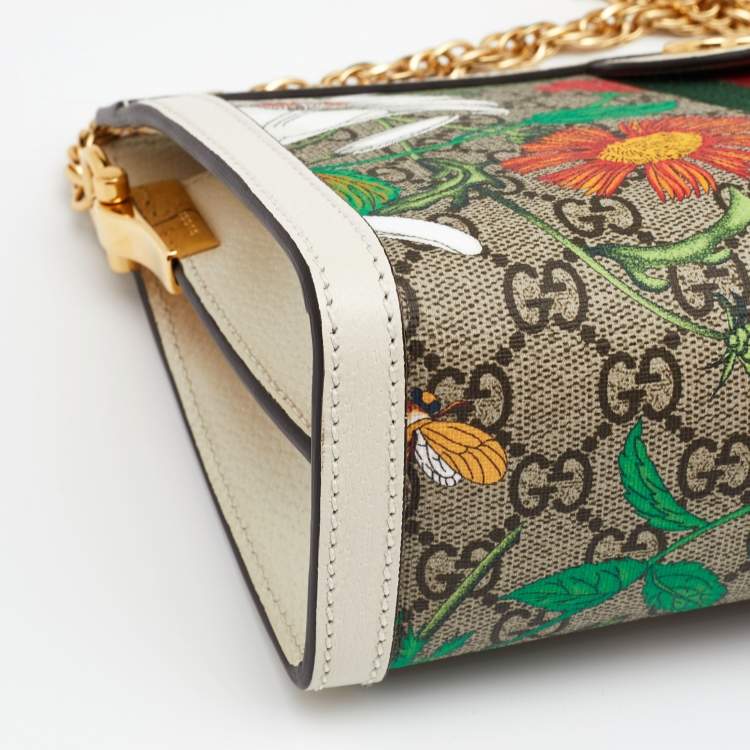 Pre Owned Gucci Multicolor GG Supreme Canvas And Leather Small Ophidia Flora Shoulder Bag