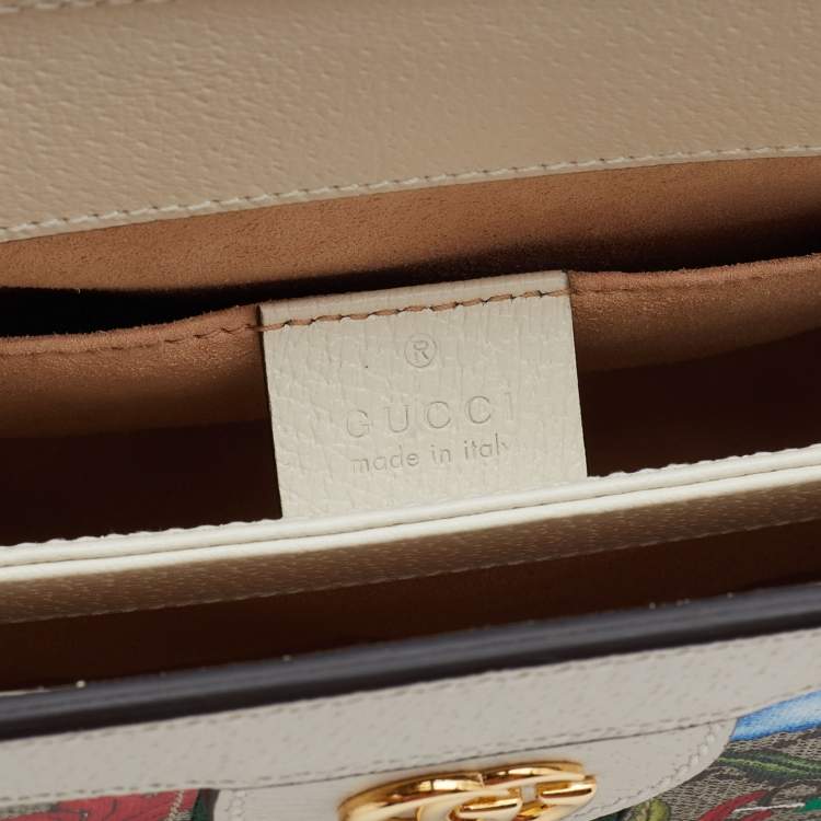 Pre Owned Gucci Multicolor GG Supreme Canvas And Leather Small Ophidia Flora Shoulder Bag