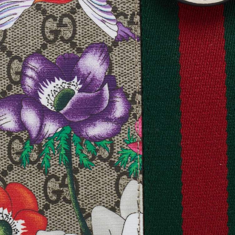 Pre Owned Gucci Multicolor GG Supreme Canvas And Leather Small Ophidia Flora Dome Bag