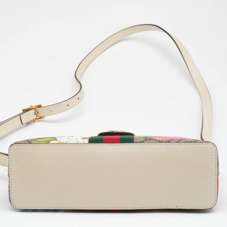 Pre Owned Gucci Multicolor GG Supreme Canvas And Leather Small Ophidia Flora Dome Bag