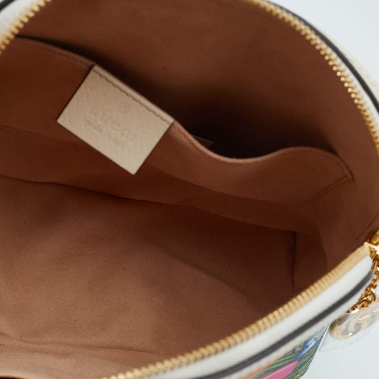 Pre Owned Gucci Multicolor GG Supreme Canvas And Leather Small Ophidia Flora Dome Bag